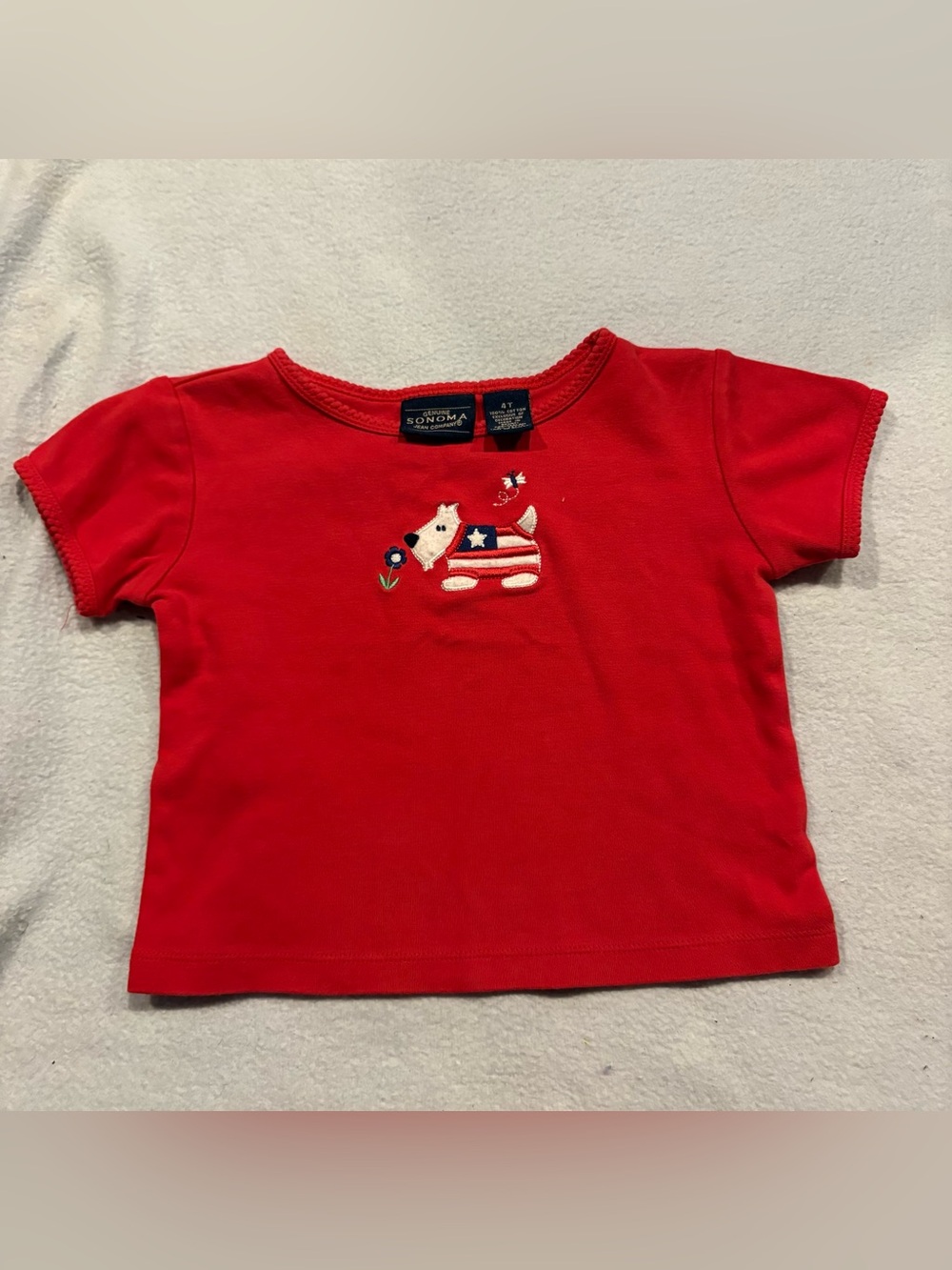 VTG Genuine Sonoma Jean Company shirt patriotic dog embroidered size 4T